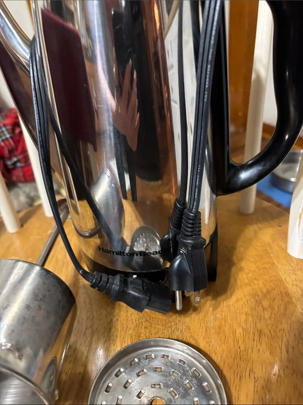 Hamilton Beach Stainless Steel Electric Coffee Percolator with Black Handle